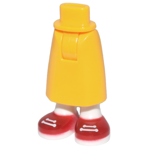 Деталь LEGO 59595c00pb23 Mini Doll Hips and Skirt Long with Molded White Legs and Printed Red Shoes with Laces and Soles Pattern - Thick Hinge