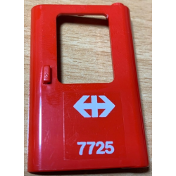 Door 1 x 4 x 5 Train Right, Thin Support at Bottom with White Double Arrow (Swiss Federal Railways) and '7725' Pattern (Sticker) - Set 7725 Door 1 x 4 x 5 Train Right, Thin Support at Bottom with White Double Arrow (Swiss Federal Railways) and '7725' Pattern (Sticker) - Set 7725