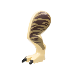 Dinosaur Leg Large (Rear) Tyrannosaurus rex Left with Black Pin with Black Claws, Dark Brown Stripes on Dark Tan Background Pattern