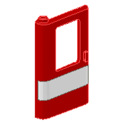 Door 1 x 4 x 5 Train Left, Thin Support at Bottom with White Stripe Pattern Door 1 x 4 x 5 Train Left, Thin Support at Bottom with White Stripe Pattern