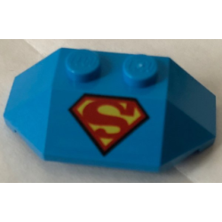 Wedge 2 x 4 Triple with Superman 'S' Logo Reverse Pattern
