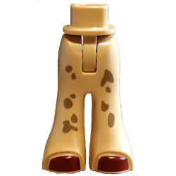 Mini Doll Hips and Trousers Bell-Bottoms with Reddish Brown Shoes and Dark Tan Mud Stains Pattern - Thin Hinge