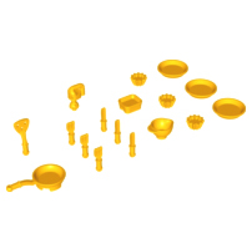 Деталь LEGO 93082 Friends Accessories, Kitchen, 17 in Bag (Multipack) - Bright Light Orange