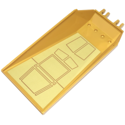 Windscreen 12 x 6 x 2 with Locking Dual 2 Fingers Hinge with Dark Orange Lines and Panels on Gold Background Pattern (Sticker) - Set 76210