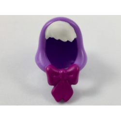 Mini Doll, Headgear Hood with White Bangs and Magenta Bow Pattern Mini Doll, Headgear Hood with White Bangs and Magenta Bow Pattern
