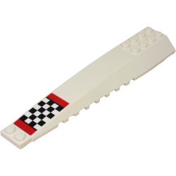 Wedge 16 x 4 Triple Curved with Reinforcements with Checkered Flag and Red Rectangles Pattern (Sticker) - Set 60260