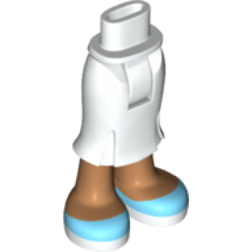 Деталь LEGO 92249c00pb05 Mini Doll Hips and Skirt Long, Medium Nougat Legs and Medium Azure Shoes Pattern - Thick Hinge
