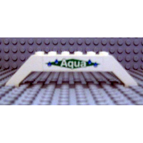 Деталь LEGO 30180pb05 Slope 45 10 x 2 x 2 Double with 'Aqua' and Water Drops Pattern both sides (Stickers) - Set 4553