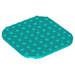 Plate, Round 8 x 8 with Rounded Corners - Dark Turquoise