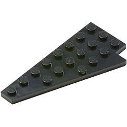 Wedge, Plate 8 x 4 Wing Left without Underside Stud Notch - Black Wedge, Plate 8 x 4 Wing Left without Underside Stud Notch - Black
