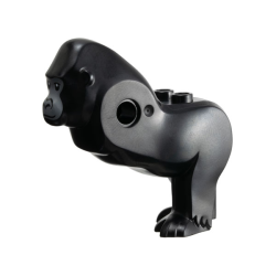 Gorilla Body with 2 Studs on Back, Legs and Head with Dark Bluish Gray Face Pattern Gorilla Body with 2 Studs on Back, Legs and Head with Dark Bluish Gray Face Pattern