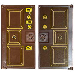 Door 1 x 4 x 6 with Stud Handle with Bright Light Orange Squares, Locks and Key Holes Pattern on Both Sides (Stickers) - Set 43217 Door 1 x 4 x 6 with Stud Handle with Bright Light Orange Squares, Locks and Key Holes Pattern on Both Sides (Stickers) - Set 43217