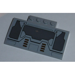 Slope, Curved 5 x 8 x 2/3 with 4 Studs with Hatches and Dark Red Arrows and Rectangles Pattern (Sticker) - Set 75140 Slope, Curved 5 x 8 x 2/3 with 4 Studs with Hatches and Dark Red Arrows and Rectangles Pattern (Sticker) - Set 75140