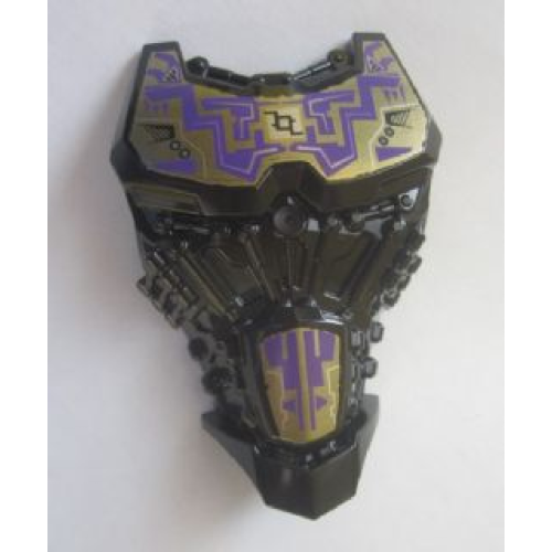 Деталь LEGO 24193pb06 Large Figure Torso with Bionicle Dark Purple and Gold Pattern
