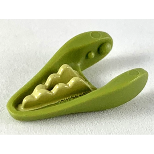 Деталь LEGO 49418pb01 Dinosaur Jaw Lower Small with Tan Teeth Pattern