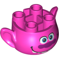 Minifigure, Head, Modified Trolls with Dark Azure Eyes, Magenta Nose, and Smile with Top Teeth Pattern Minifigure, Head, Modified Trolls with Dark Azure Eyes, Magenta Nose, and Smile with Top Teeth Pattern