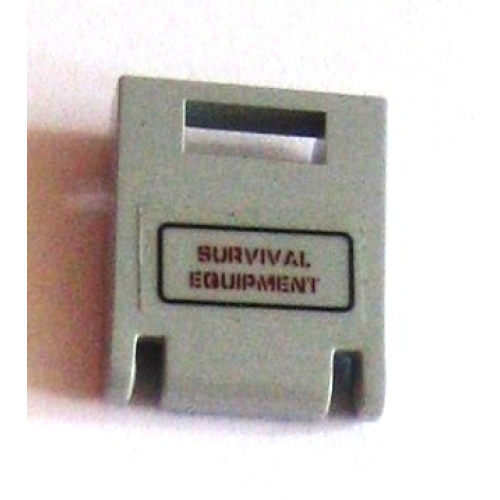 Деталь LEGO 4346pb19 Container, Box 2 x 2 x 2 Door with Slot with 'SURVIVAL EQUIPMENT' Pattern (Sticker) - Set 7477