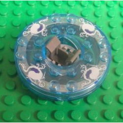 Turntable 6 x 6 x 1 1/3 Round Base with Trans-Medium Blue Top and White and Purple Pattern (Ninjago Spinner) Turntable 6 x 6 x 1 1/3 Round Base with Trans-Medium Blue Top and White and Purple Pattern (Ninjago Spinner)