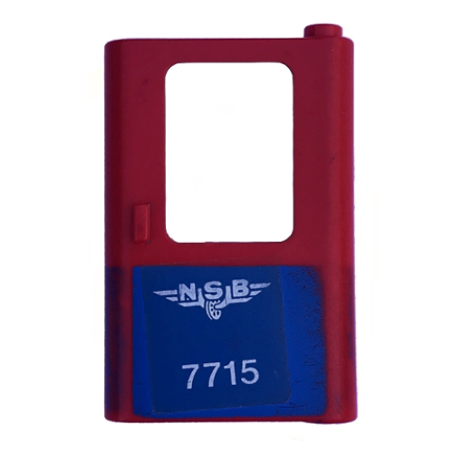 Деталь LEGO 4182pb078 Door 1 x 4 x 5 Train Right, Thin Support at Bottom with Blue Bottom Half and Norwegian 'NSB 7715' Pattern (Sticker) - Set 7715