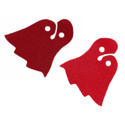 Mini Doll, Cape Cloth, Large Front Collar, Jagged End with Dark Red and Red Sides Mini Doll, Cape Cloth, Large Front Collar, Jagged End with Dark Red and Red Sides