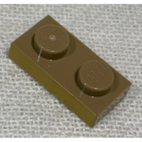 Деталь LEGO 3023pb02 Plate 1 x 2 with Gold Pattern on Long Edge