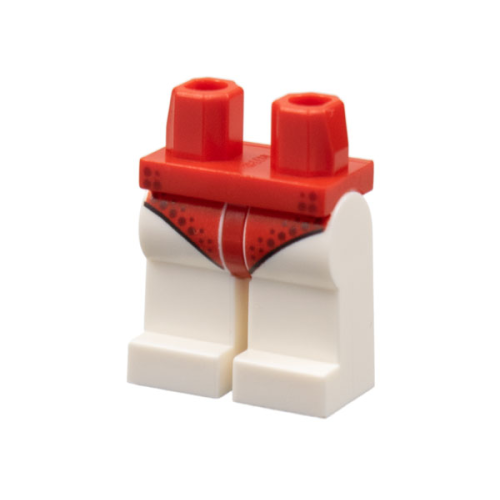 Деталь LEGO 970c01pb60 Hips and White Legs with Red Leotard with Dark Red Spots Pattern