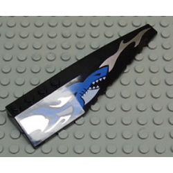 Wedge 12 x 3 Right with Blue Shark and Silver Wave Pattern