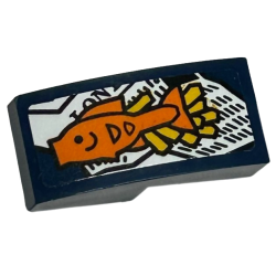 Slope, Curved 2 x 1 x 2/3 with Orange Fish, Yellow Fries and White Newspaper Pattern (Sticker) - Set 40569 Slope, Curved 2 x 1 x 2/3 with Orange Fish, Yellow Fries and White Newspaper Pattern (Sticker) - Set 40569