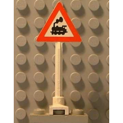 Road Sign Triangle with Train Engine with Cab Window Pattern Road Sign Triangle with Train Engine with Cab Window Pattern