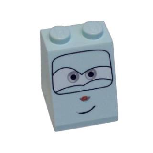 Деталь LEGO 3678bpb034 Slope 65 2 x 2 x 2 with Bottom Tube with Gray Eyes and Crooked Smile Pattern