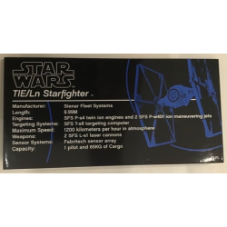 Tile 8 x 16 with Bottom Tubes, Textured Surface with Star Wars TIE/Ln Starfighter Pattern (Sticker) - Set 75095