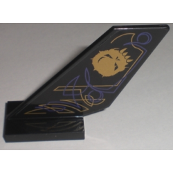 Tail Shuttle with Purple and Gold Skull and Lines Pattern on Left Side (Sticker) - Set 5984