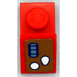 Slope 45 2 x 1 with 2/3 Cutout with Control Panel with White Buttons and Metallic Light Blue Rectangles with Dark Purple Outline on Gold Background Pattern Model Left Side (Sticker) - Set 41239 Slope 45 2 x 1 with 2/3 Cutout with Control Panel with White Buttons and Metallic Light Blue Rectangles with Dark Purple Outline on Gold Background Pattern Model Left Side (Sticker) - Set 41239