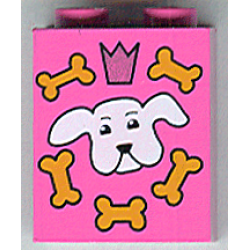 Brick 1 x 2 x 2 with Inside Axle Holder with Dog Biscuit Box Pattern Brick 1 x 2 x 2 with Inside Axle Holder with Dog Biscuit Box Pattern