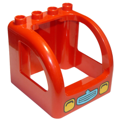 Duplo Cabin 4 x 4 x 3 with Yellow Headlights and Medium Azure Grille Pattern Duplo Cabin 4 x 4 x 3 with Yellow Headlights and Medium Azure Grille Pattern