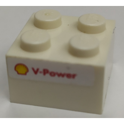 Brick 2 x 2 with Shell Logo and Red 'V-Power' Pattern on Both Sides (Stickers) - Set 8155 Brick 2 x 2 with Shell Logo and Red 'V-Power' Pattern on Both Sides (Stickers) - Set 8155
