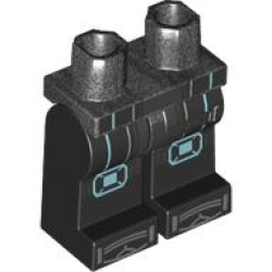 Hips and Black Legs with Leg Belt and Shoe Tips, Metallic Light Blue Trim and Knee Pads Pattern Hips and Black Legs with Leg Belt and Shoe Tips, Metallic Light Blue Trim and Knee Pads Pattern