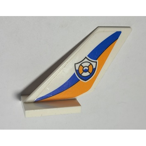 Деталь LEGO 6239pb100 Tail Shuttle with Coast Guard Logo Blue and Orange Curves Pattern on Both Sides (Stickers) - Set 60167