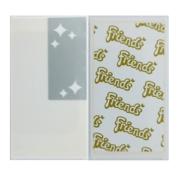 Glass for Window 1 x 4 x 6 with Gold Friends Logos and Sparkles on Light Bluish Gray Background Pattern on Both Sides (Stickers) - Set 41448