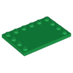 Tile, Modified 4 x 6 with Studs on Edges - Green Tile, Modified 4 x 6 with Studs on Edges - Green