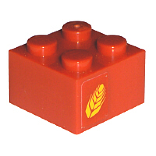 Деталь LEGO 3003pb023 Brick 2 x 2 with Wheat Spike Pattern on Both Sides (Stickers) - Set 7634