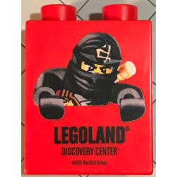 Duplo, Brick 1 x 2 x 2 with LEGOLAND Discovery Center Ninjago Cole Pattern
