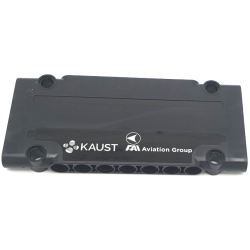 Technic, Panel Plate 5 x 11 x 1 with White 'FAI Aviation Group' and 'KAUST' Pattern Model Left Side (Sticker) - Set 42141