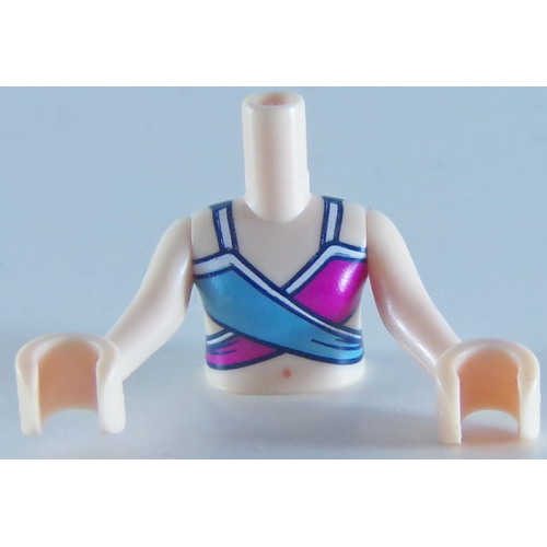 Деталь LEGO FTGpb194c01 Torso Mini Doll Girl Magenta and Medium Blue Swimsuit Top Pattern, Light Nougat Arms with Hands
