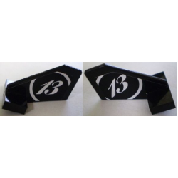 Tail Shuttle, Small with White '13' and Circle Pattern on Both Sides (Stickers) - Set 8897 Tail Shuttle, Small with White '13' and Circle Pattern on Both Sides (Stickers) - Set 8897