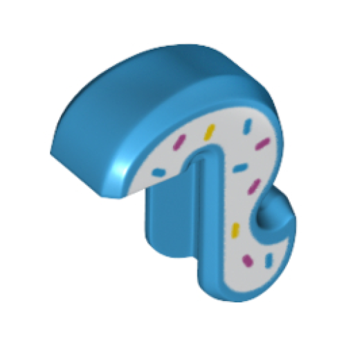 Деталь LEGO 15429pb10 Cat Tail with White Sides and Sprinkles Pattern