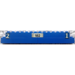 Stickered Assembly 16 x 1 x 2 with White Number 2 and 1 and Black 182 Pattern Model Right Side (Stickers) - Set 182 - 1 Brick 1 x 6, 3 Brick 1 x 8