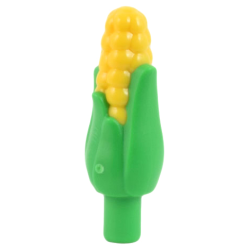 Corn Cob with Husk and Molded Yellow Kernels Pattern (Maize)
