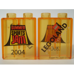 Duplo, Brick 1 x 2 x 2 with Sports Jam Summer 2004 Pattern