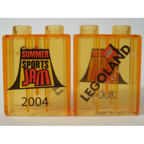 Деталь LEGO 4066pb244 Duplo, Brick 1 x 2 x 2 with Sports Jam Summer 2004 Pattern